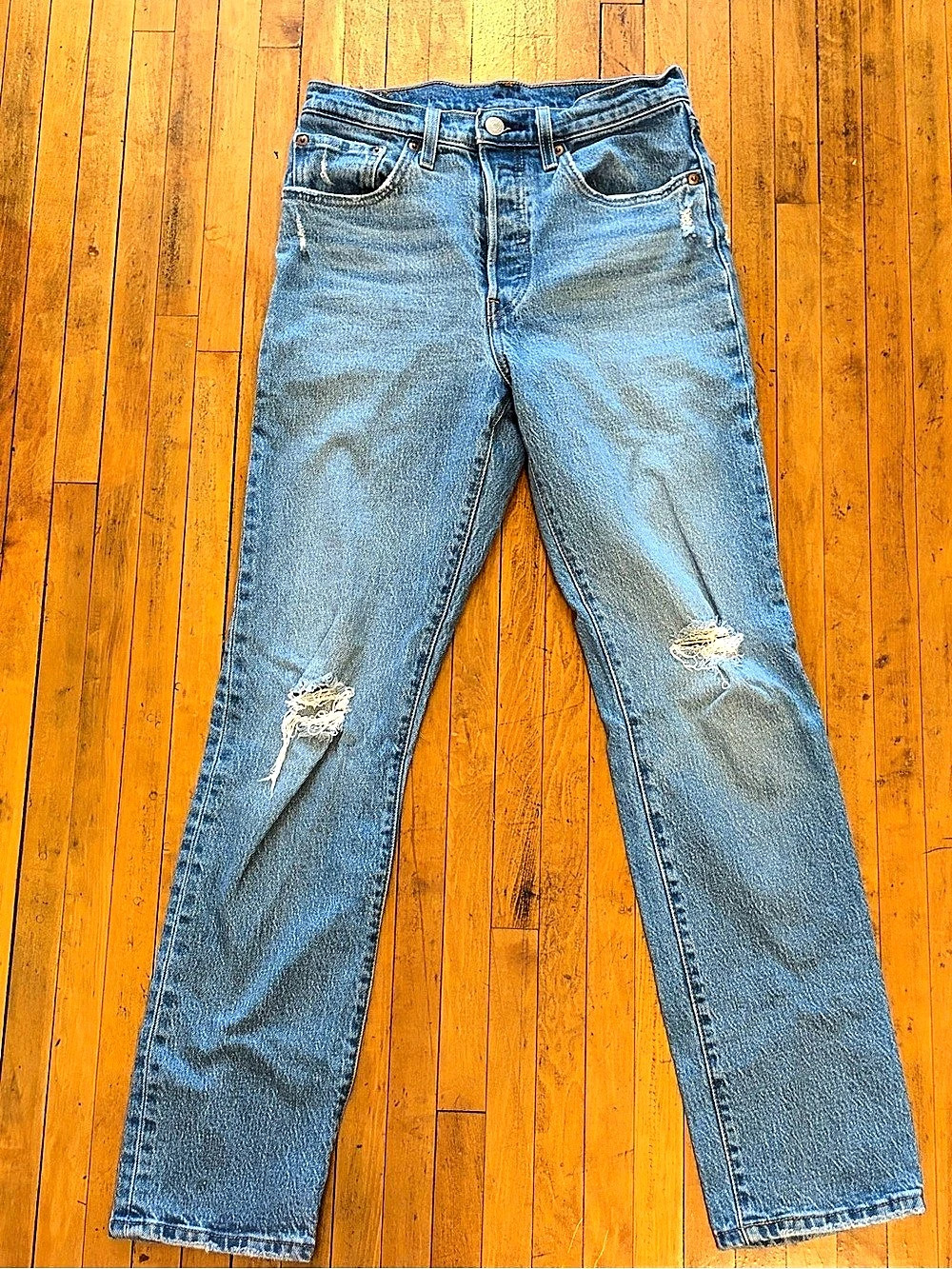 Lvei Straight Leg Distressed Jeans